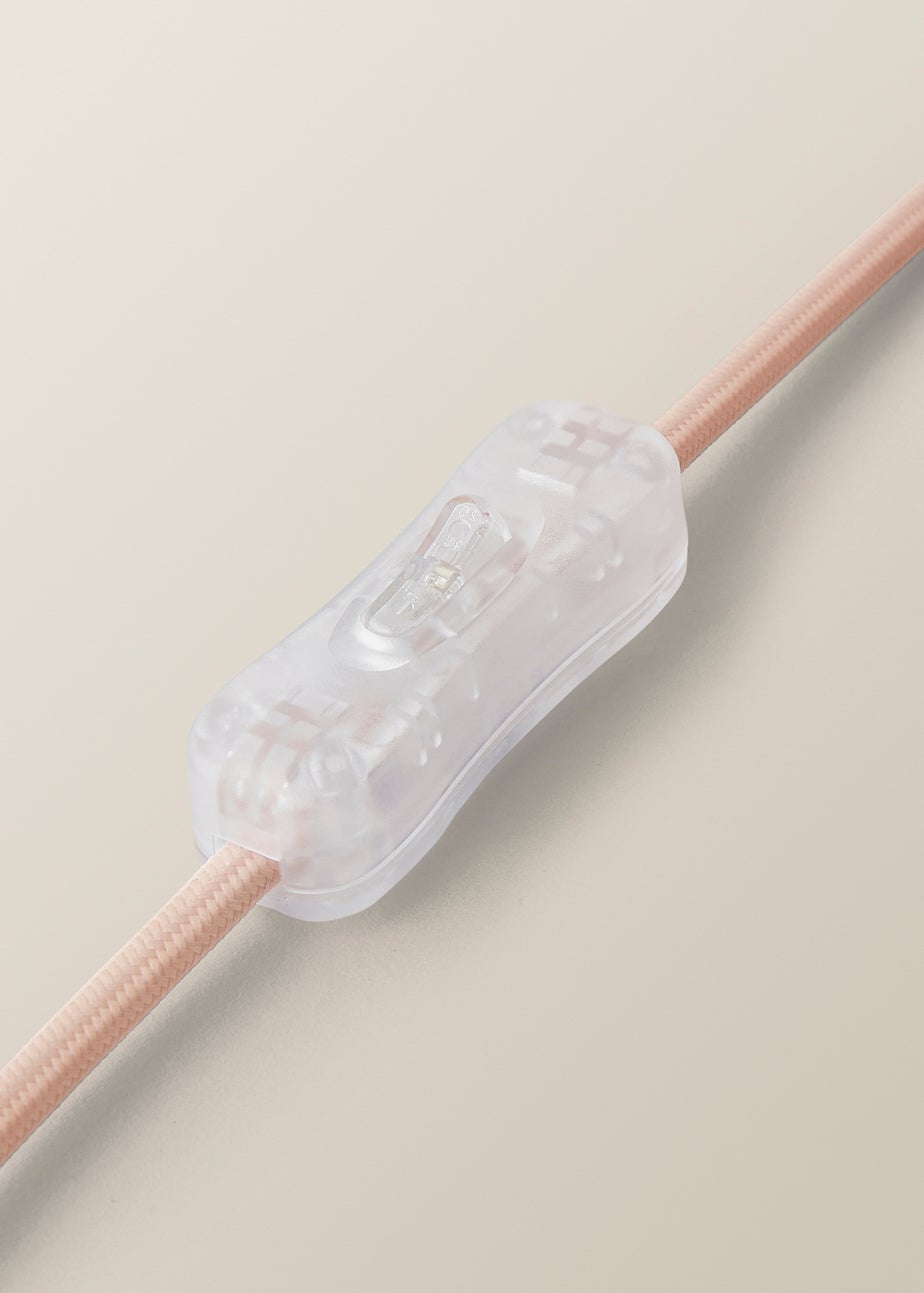 ValueLights Miley Pink Stripes Drum Lamp Shade Pale Pink Table Lamp