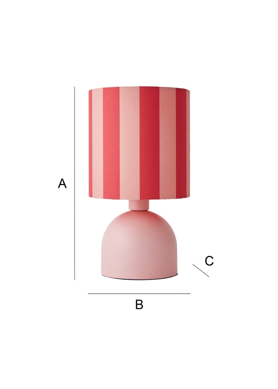 ValueLights Miley Pink Stripes Drum Lamp Shade Pale Pink Table Lamp