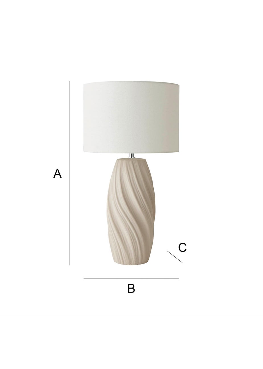 ValueLights Lydia Natural Linen Drum Lamp Shade Tall Swirl Matte Natural Table Lamp