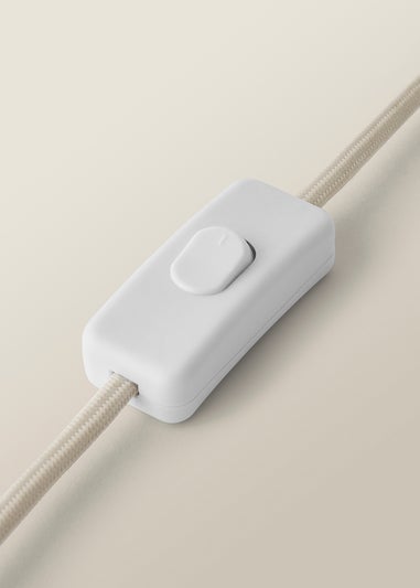 ValueLights Lydia Natural Linen Drum Lamp Shade Tall Swirl Matte Natural Table Lamp