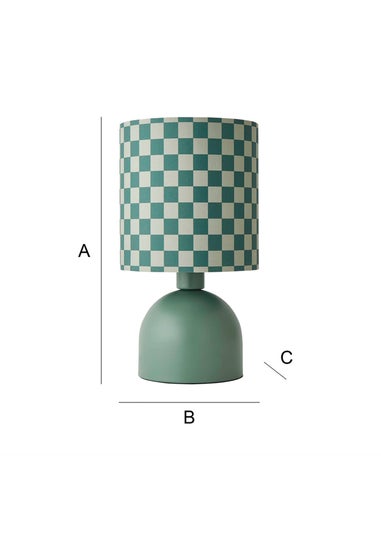 ValueLights Miley Green Checkerboard Drum Lamp Shade Table Lamp