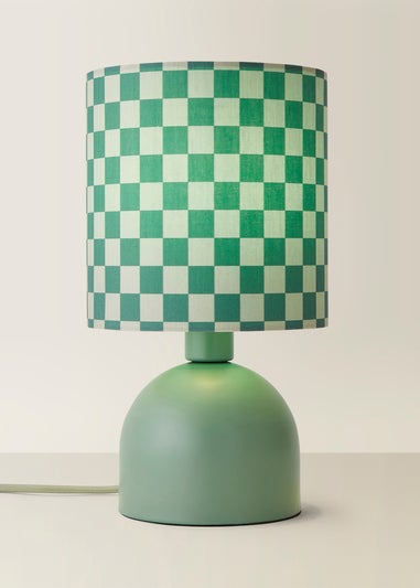 ValueLights Miley Green Checkerboard Drum Lamp Shade Table Lamp