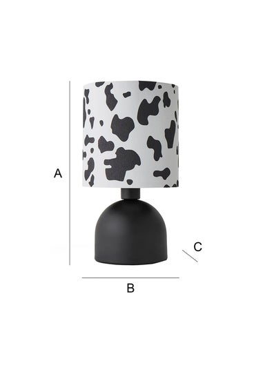 ValueLights Miley Cow Print Drum Lamp Shade Matte Black Table Lamp