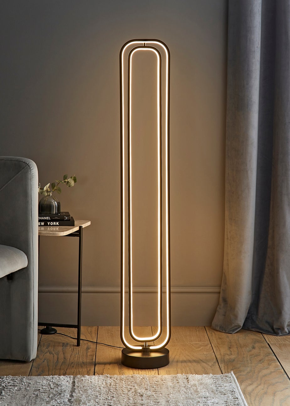 ValueLights Infinity Matte Black LED Floor Lamp