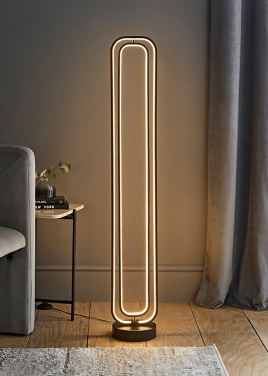 ValueLights Infinity Matte Black LED Floor Lamp