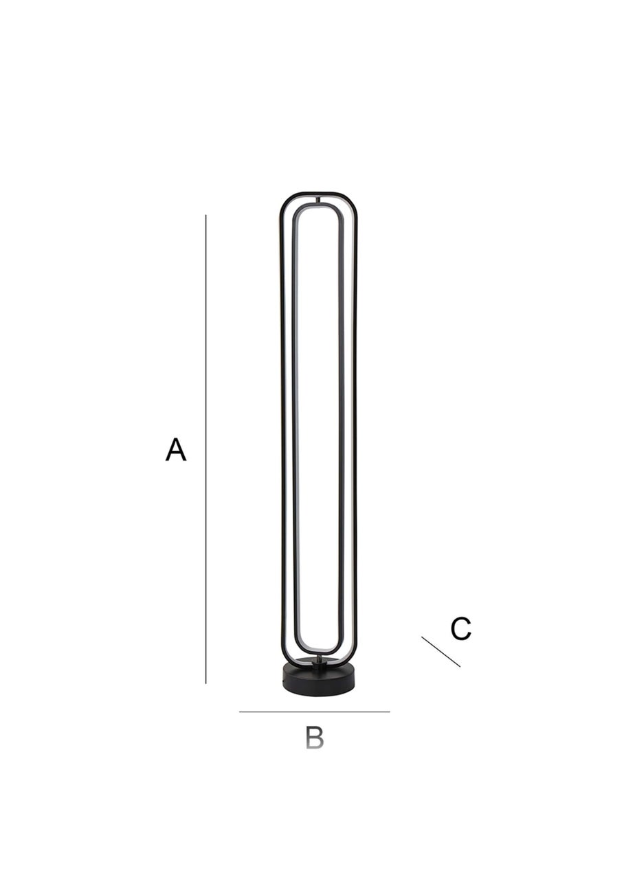 ValueLights Infinity Matte Black LED Floor Lamp