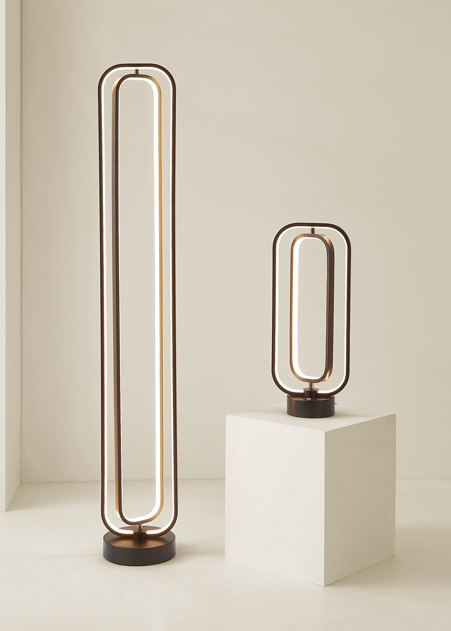 ValueLights Infinity Matte Black LED Floor Lamp