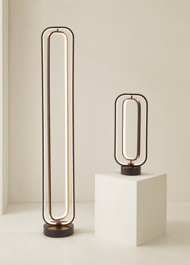 ValueLights Infinity Matte Black LED Floor Lamp