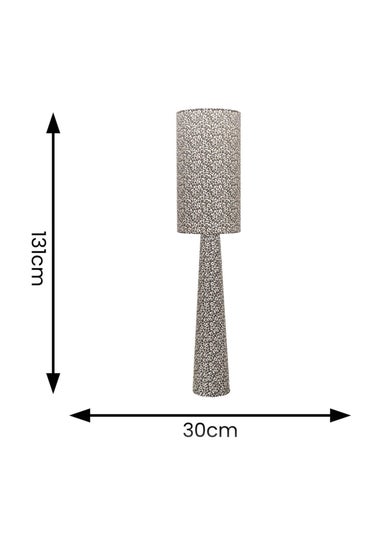 ValueLights Bertie Leopard Print Full Fabric Midi Floor Lamp