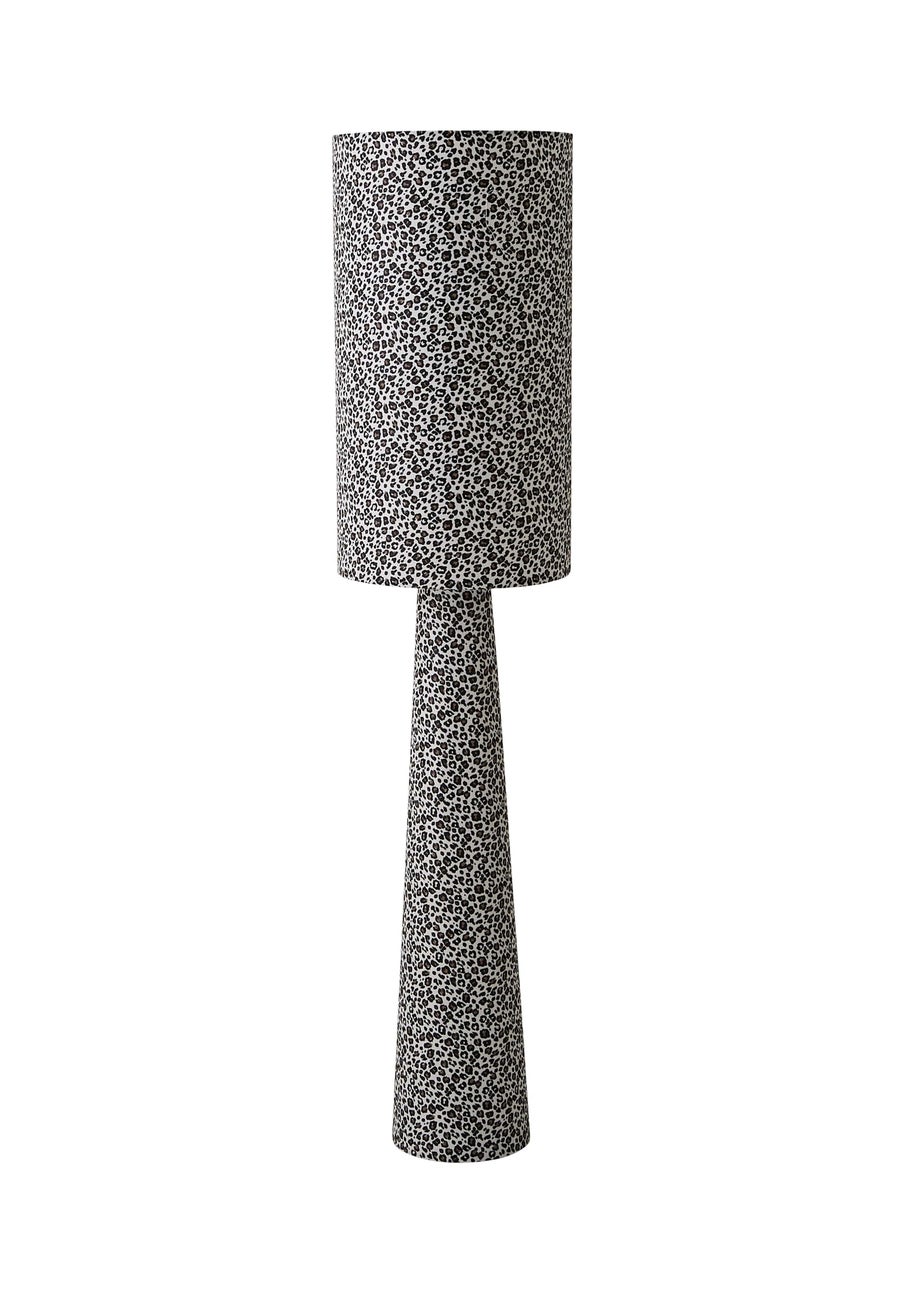 ValueLights Bertie Leopard Print Full Fabric Midi Floor Lamp