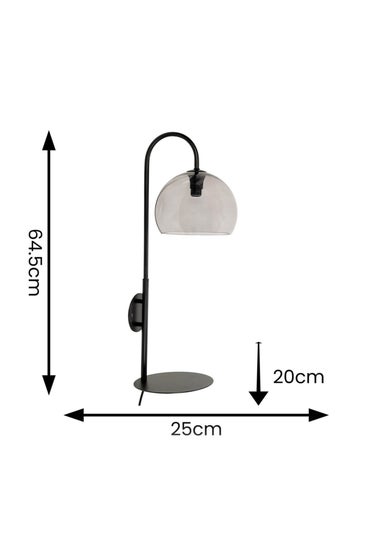 ValueLights Glenn Smoked Glass Globe Shade Wall Light with Shelf