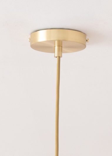 ValueLights India White Confetti Glass Shade Brushed Gold Capped Ceiling Pendant Light