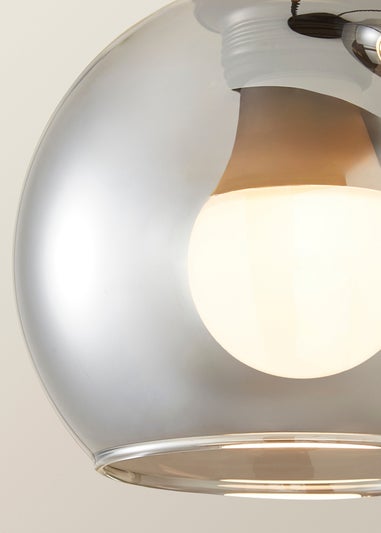 ValueLights Bellamy Smoked Glass Globe 3 Drop Cluster Matte Black Ceiling Pendant Light