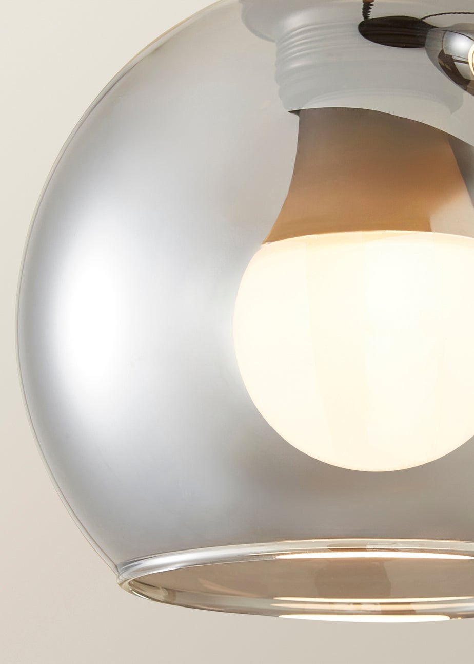 ValueLights Bellamy Smoked Glass Globe 3 Drop Cluster Matte Black Ceiling Pendant Light