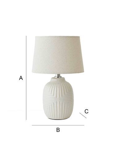 ValueLights Harrison Tapered Lamp Shade Geometric Ribbed Pattern Gloss Small Table Lamp
