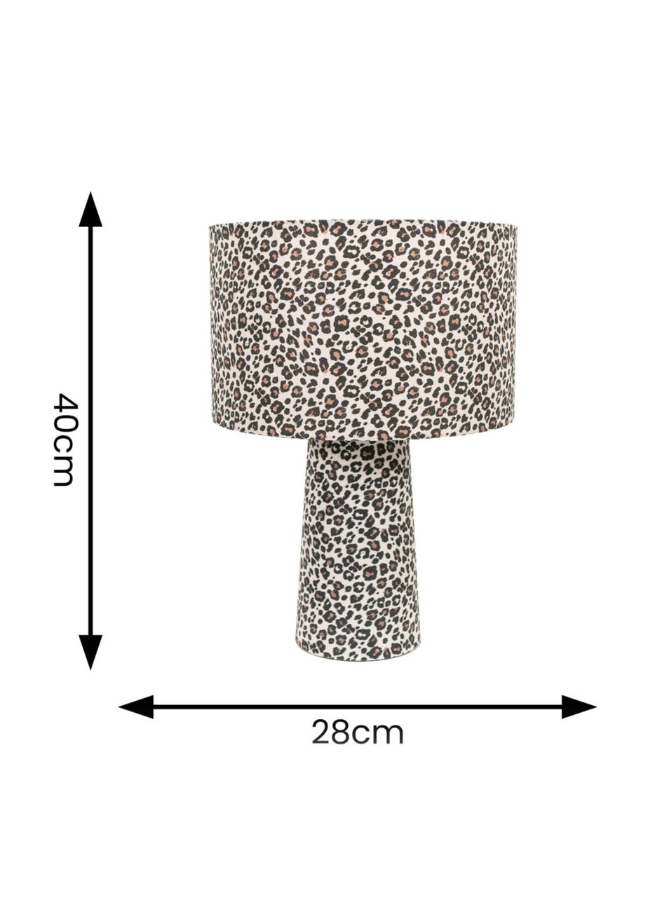 ValueLights Bertie Leopard Print Full Fabric Table Lamp