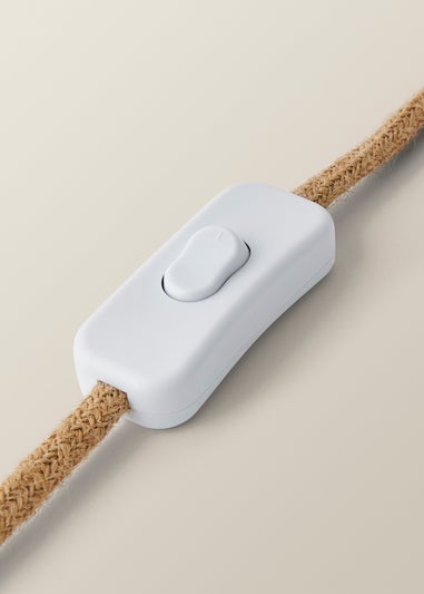 ValueLights Eloise Natural Linen Drum Shade Clear Glass Teardrop Table Lamp