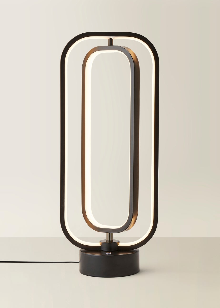 ValueLights Infinity Matte Black LED Table Lamp