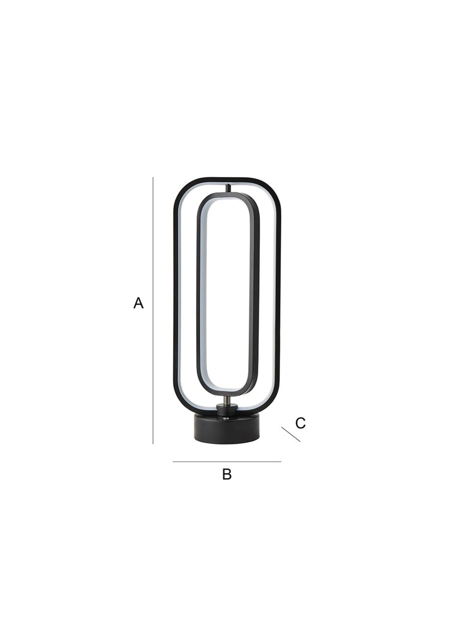 ValueLights Infinity Matte Black LED Table Lamp