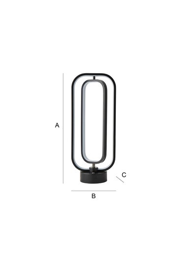 ValueLights Infinity Matte Black LED Table Lamp