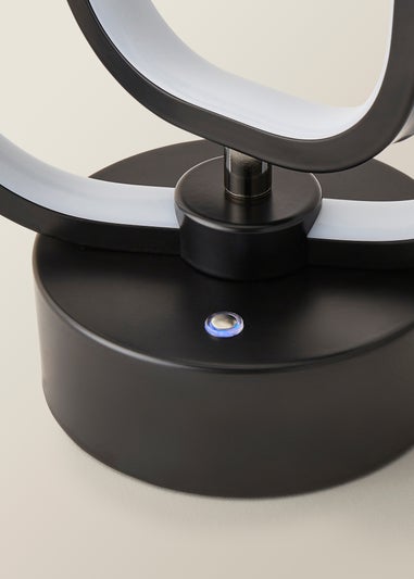ValueLights Infinity Matte Black LED Table Lamp