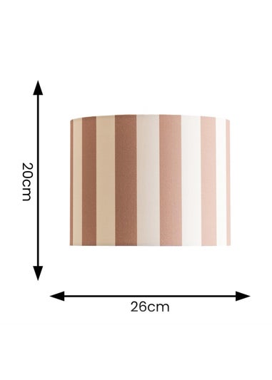 ValueLights Callie Natural & Brown Stripe Small Fabric Drum Lamp Shade