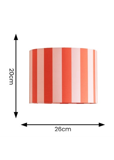 ValueLights Callie Orange & Pink Stripe Small Fabric Drum Lamp Shade