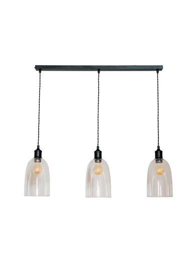 ValueLights Kira Glass Cloche Dome 3 Drop Bar Diner Ceiling Pendant Light