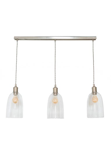 ValueLights Kira Glass Cloche Dome 3 Drop Bar Diner Ceiling Pendant Light