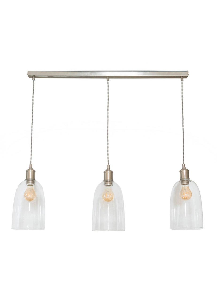 ValueLights Kira Glass Cloche Dome 3 Drop Bar Diner Ceiling Pendant Light