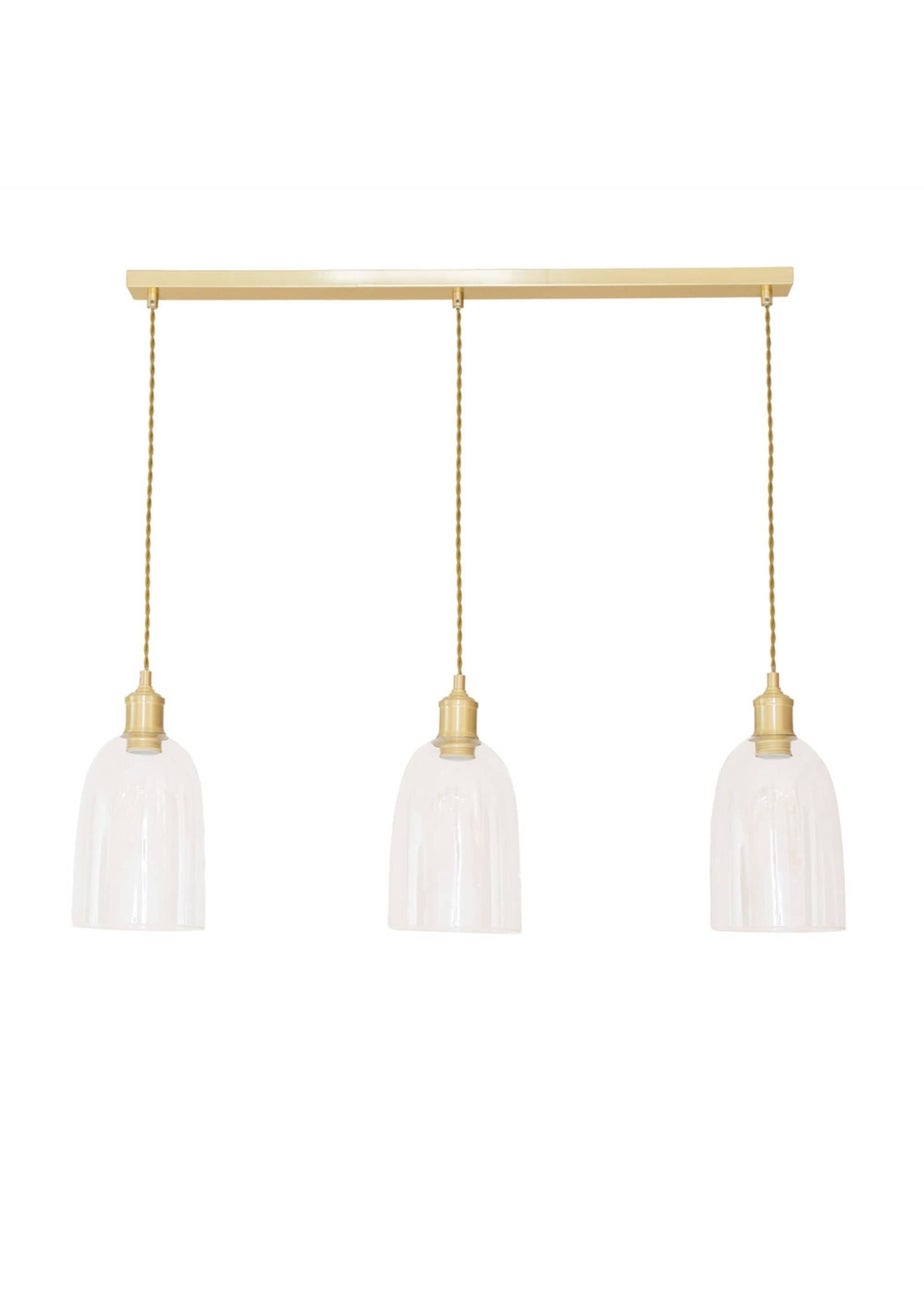 ValueLights Kira Glass Cloche Dome 3 Drop Bar Diner Ceiling Pendant Light