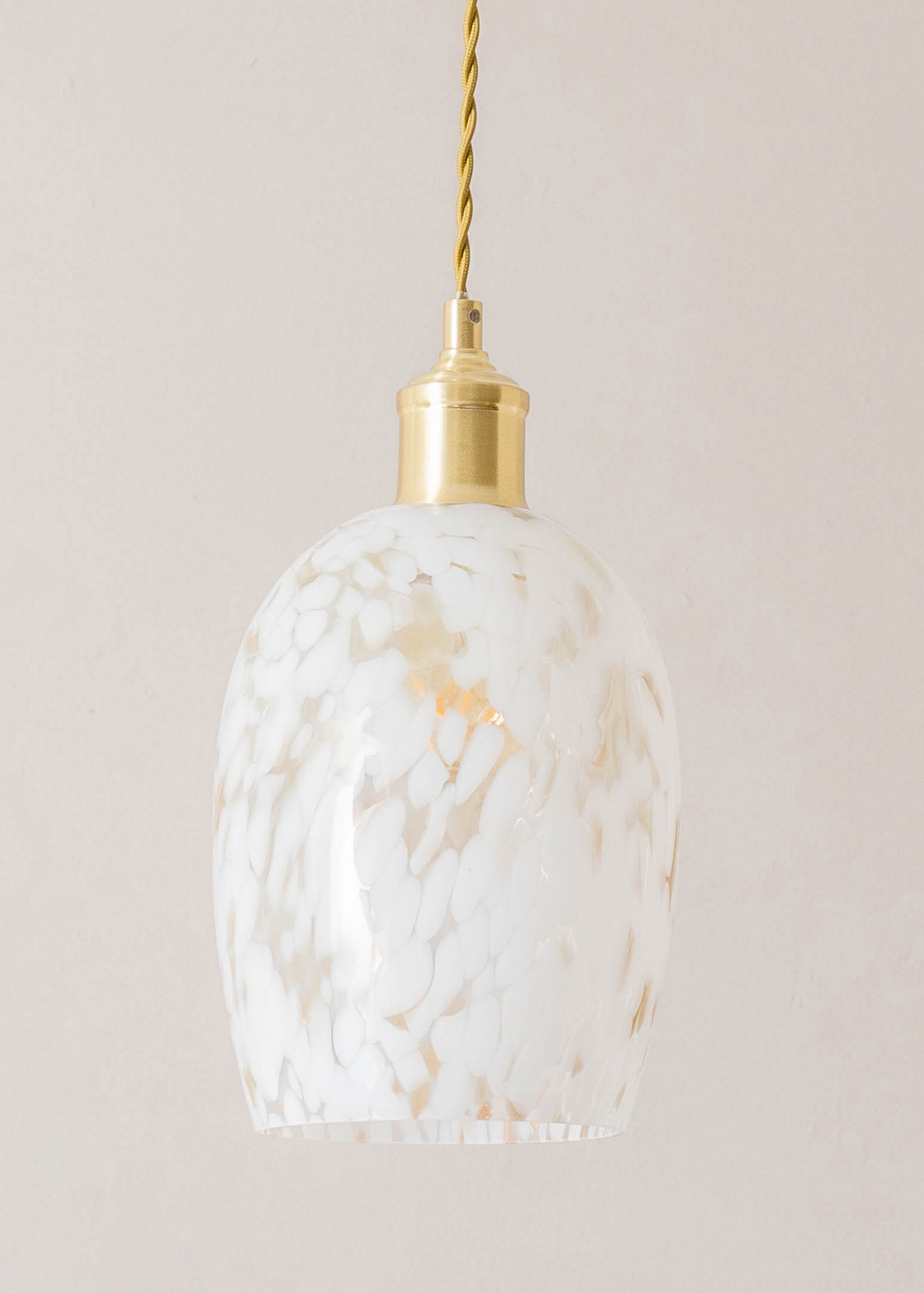 ValueLights India White Confetti Glass Shade 3 Drop Diner Ceiling Pendant Light