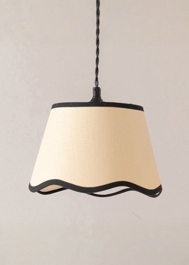 ValueLights Dutton Black Trim Scallop 3 Drop Bar Matte Black Diner Ceiling Pendant Light