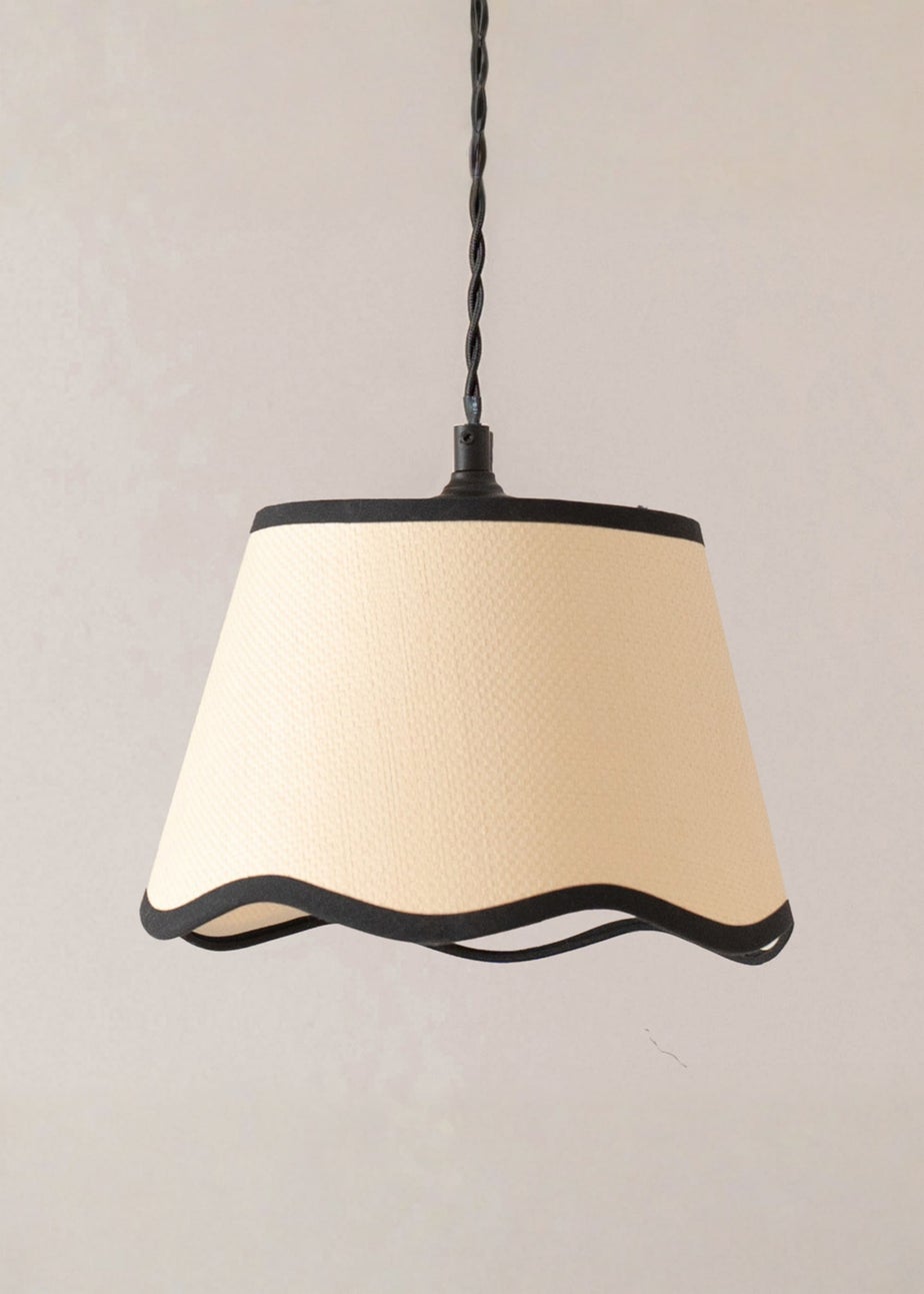 ValueLights Dutton Black Trim Scallop 3 Drop Bar Matte Black Diner Ceiling Pendant Light