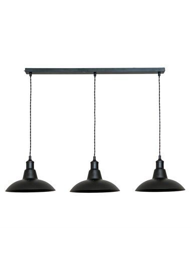 ValueLights Civic Matte Black Metro Dome 3 Drop Diner Bar Ceiling Pendant Light