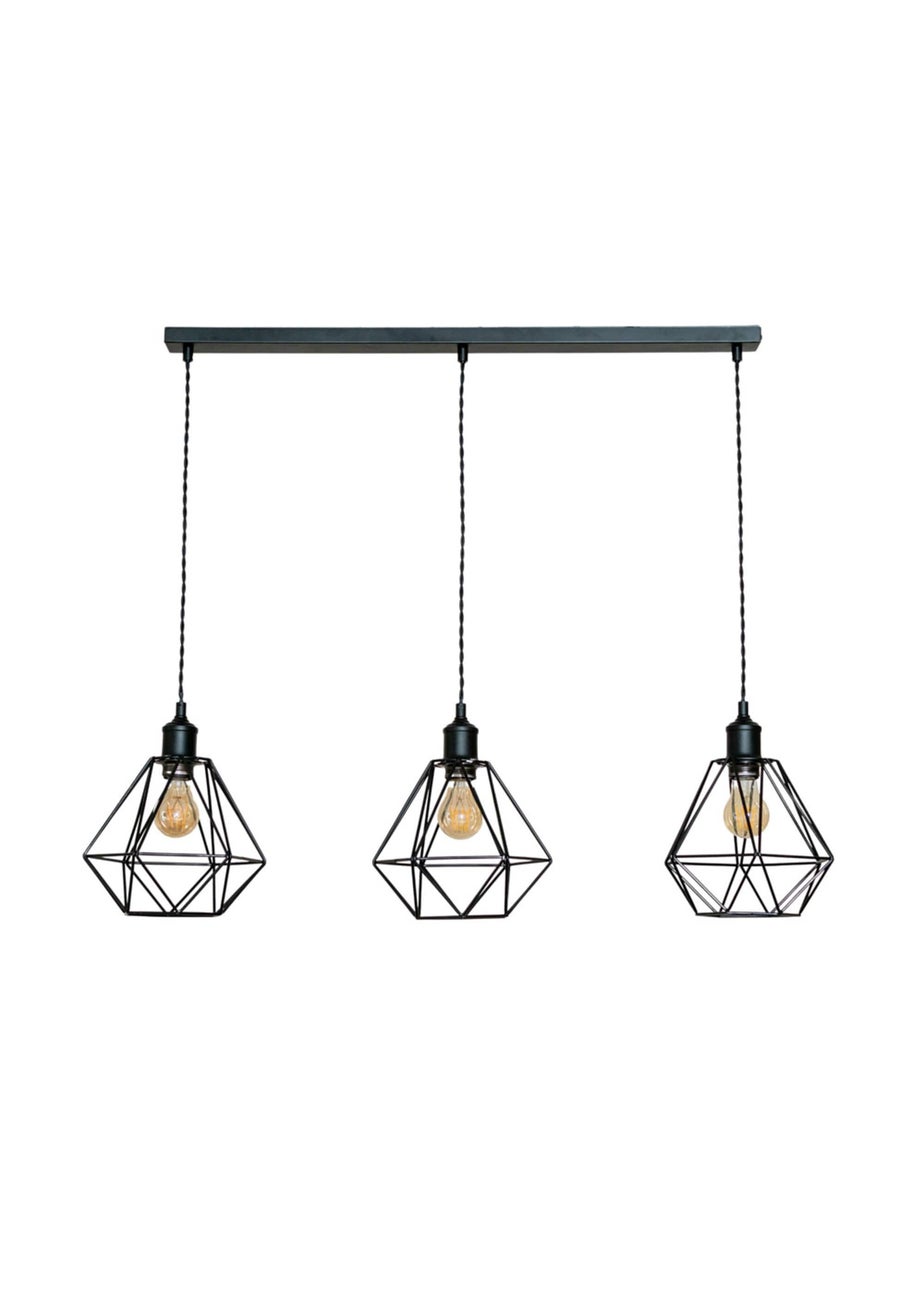 ValueLights Diablo Geometric Shade 3 Drop Diner Bar Ceiling Pendant Light