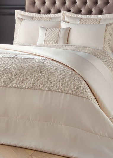 Catherine Lansfield Champagne Gold Deco Sequin 30x40cm Cushion