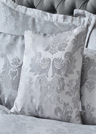 Catherine Lansfield Silver Grey Damask Jacquard Cushion