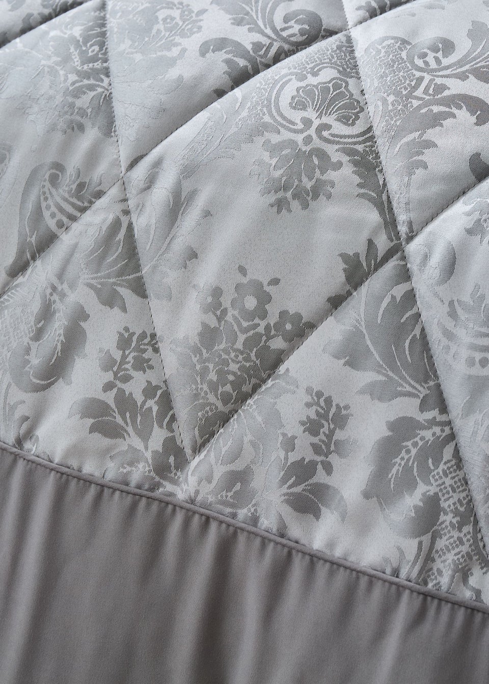 Catherine Lansfield Silver Grey Damask Jacquard Bedspread