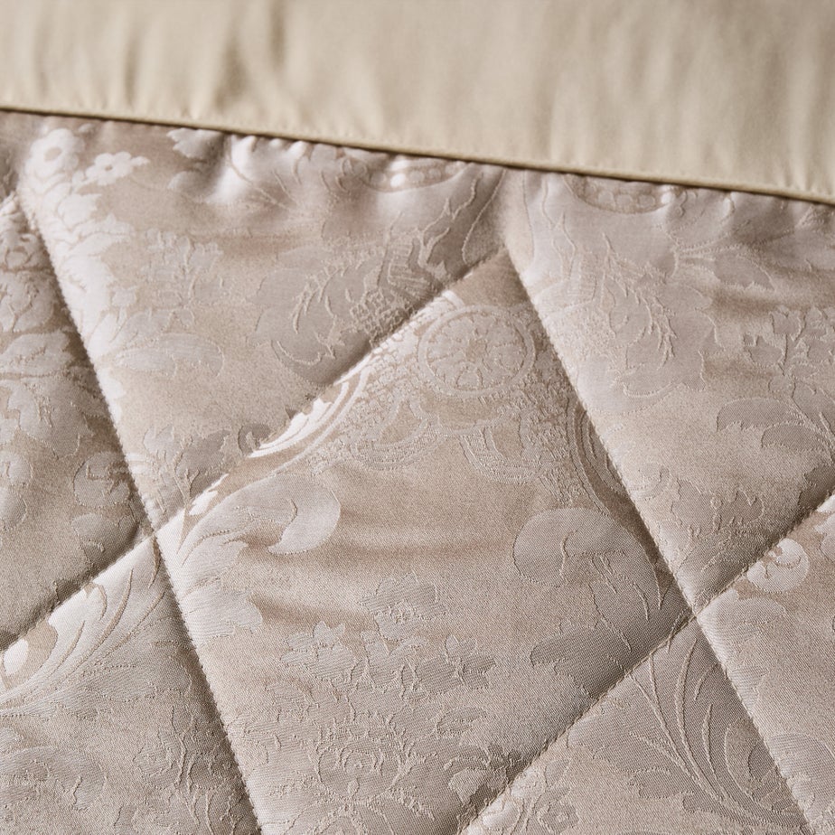 Catherine Lansfield Champagne Gold Damask Jacquard Bedspread