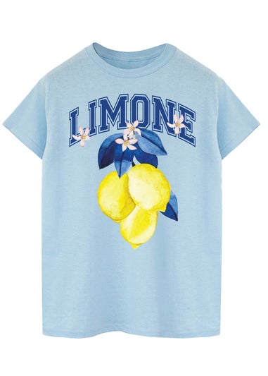 Brands In Limone Fruit Light Blue Boyfriend Fit Graphic T-Shirt