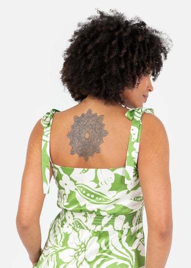 Lovedrobe Floral Tie Shoulder & Ruffle Detail Midaxi Dress