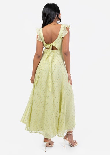 Anaya With Love Spring Green Flutter Sleeve Midi Dress