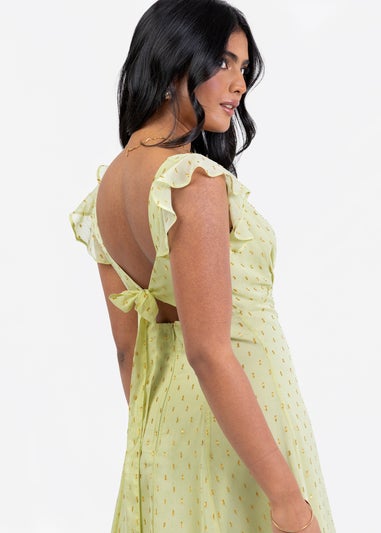 Anaya With Love Spring Green Flutter Sleeve Midi Dress