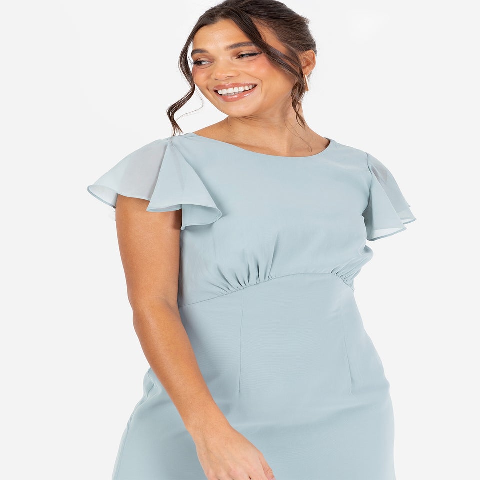 Anaya With Love Cloud Blue Cowl Back Maxi Dress