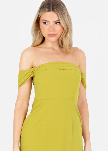 Anaya With Love Lime Bardot Maxi Dress With Ruffle Detail