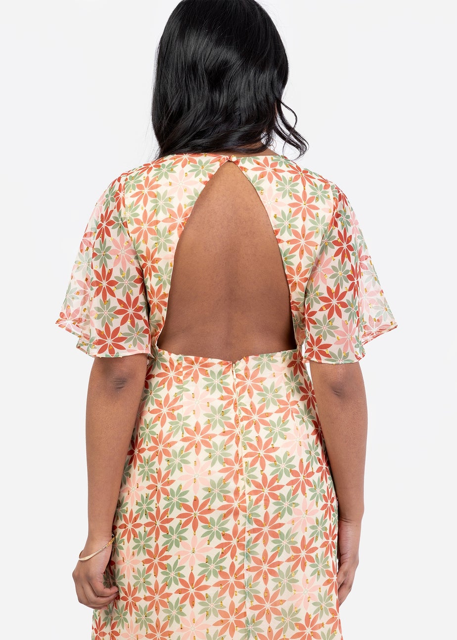 Anaya With Love Multi Coloured Floral Print Open Back Maxi Dress