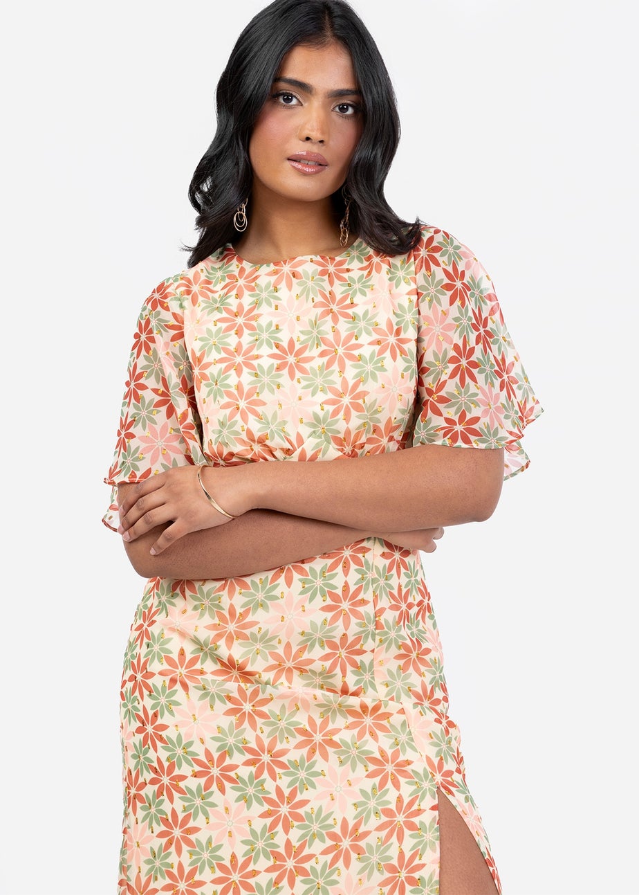 Anaya With Love Multi Coloured Floral Print Open Back Maxi Dress