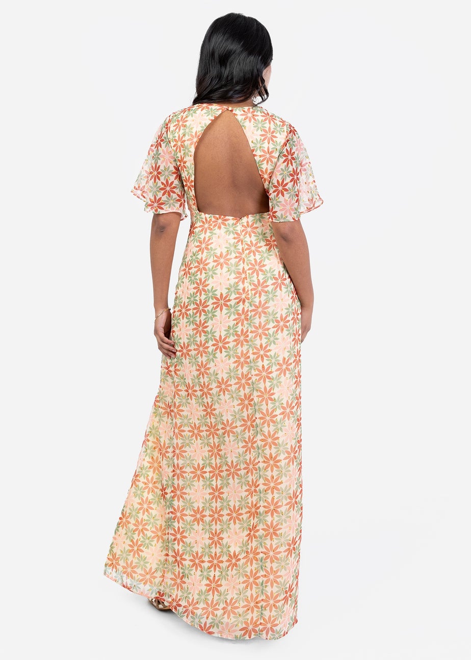 Anaya With Love Multi Coloured Floral Print Open Back Maxi Dress