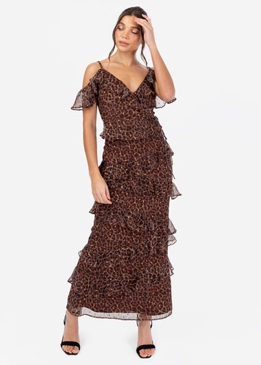 Anaya With Love Brown Animal Print Maxi Skirt
